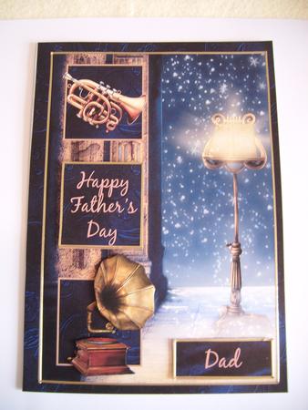 Musical Midnight Blue Father's Day / Birthday Card by Christine Easey