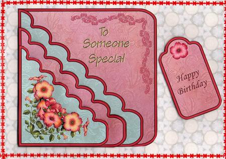 Pretty Petunias 6x6 Pocket Tag Card by Christine Easey