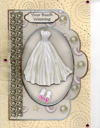 Your Beach Wedding 3 Scallop Edge Card Front by Christine Easey