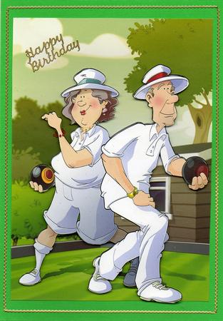 Bowling Dudes Couple A4 by Christine Easey