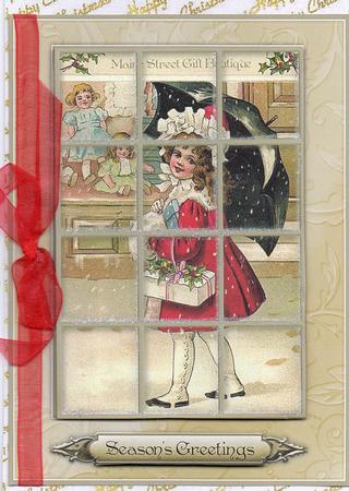 Christmas Gift Shopping - Window Tile Card by Christine Easey
