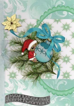 Lovely Aqua Mouse with Bauble by Christine Easey