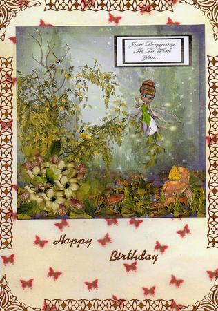 Just Dropping in Topper with Decoupage by Christine Easey