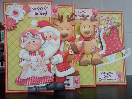 4-fold Card Kit - Santa's on His Way! by Christine Easey