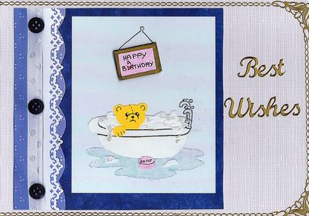 Happy Bathday Birthday Teddy Bear for Male Relatives by Christine Easey