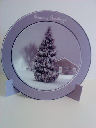 Lilac Winter Scene Large Plate Sheet by Christine Easey