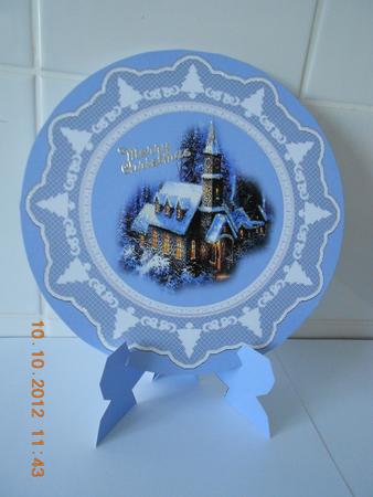 Snowy Winter Church-plate Card by Christine Easey