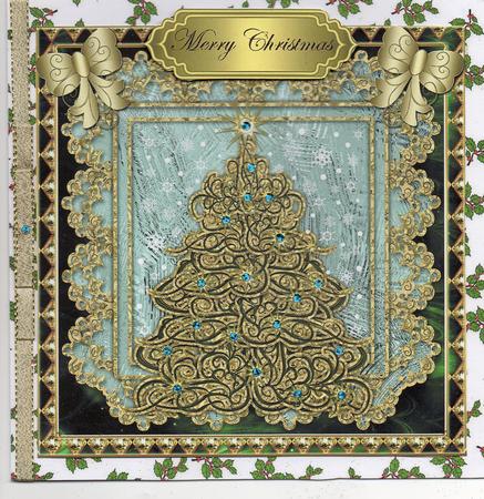 Swirly Christmas Tree 8x8 Topper 5 by Christine Easey