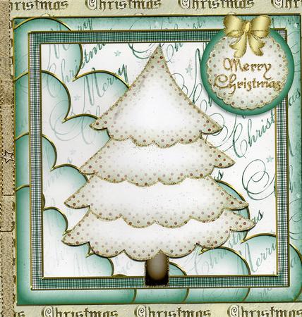 Christmas Tree on Scalloped Layers Large Topper 1 by Christine Easey