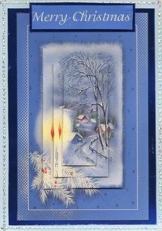 Merry Christmas Happy New Year Blue Christmas by Christine Easey