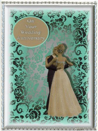 Wedding Anniversary Blue Rose Quick Card by Christine Easey