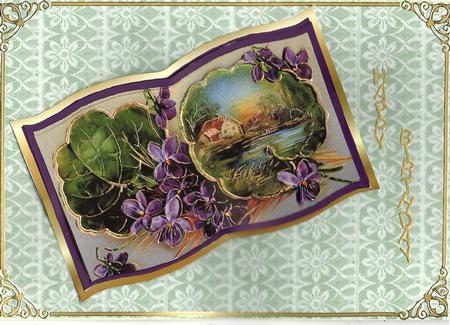 Cottage Across the Lake Within Violets by Christine Easey