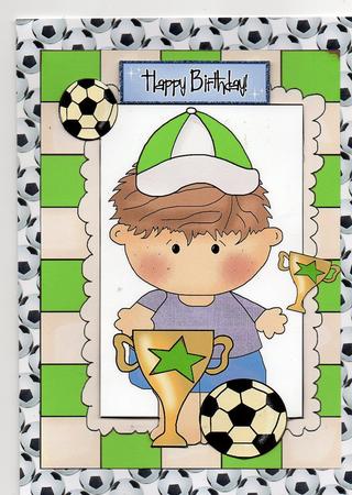 I Love Sports Little Boy with Football A4 by Christine Easey