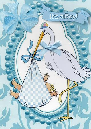 Special Delivery, a Baby Boy A4 by Christine Easey