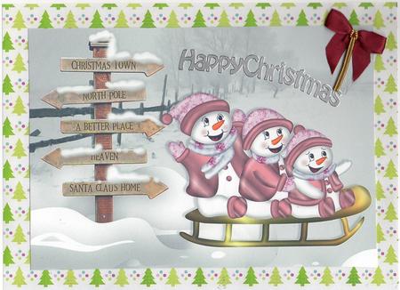 Sleighing to Santa's A4 Card by Christine Easey