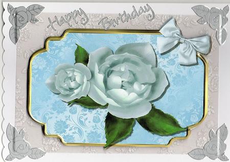 Lovely Light Blue Rose A4 by Christine Easey