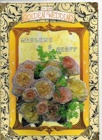 A4 Size 3D Decoupaged Golden Wedding Card Kit by Christine Easey