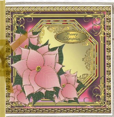 Inside the Frames Pink Poinsettias Christmas Topper 5 by Christine Easey