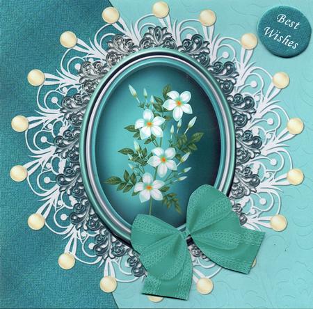Turquoise Flower with Pearls by Christine Easey