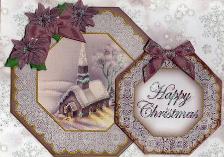 Church Lights Happy Christmas Double Octagon C & E Kit by Christine Easey