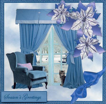 Christmas Window 8x8 by Christine Easey