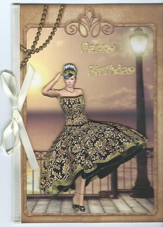 1950's Lady Vintage Promenade Decoupage by Christine Easey