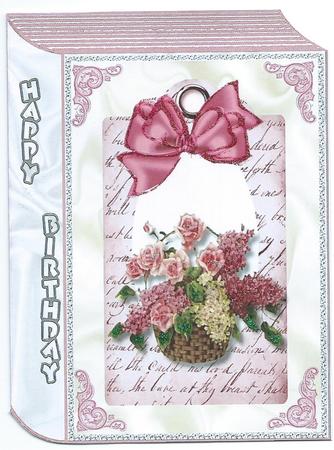 Pretty Flowers on a Vintage Tag Folded Book by Christine Easey