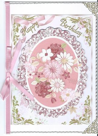 A4 Lovely Flowers on a Deep Pink Mat by Christine Easey