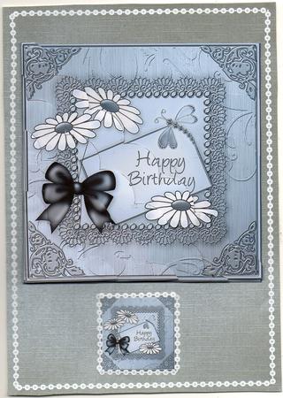 8 x 8 Daisies Birthday Kit with Scalloped Corners by Christine Easey