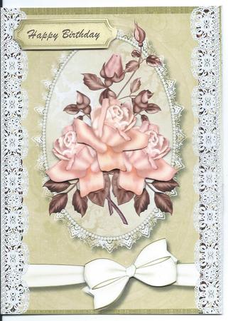 Lovely Pink Roses Ona Ovel Frame . by Christine Easey