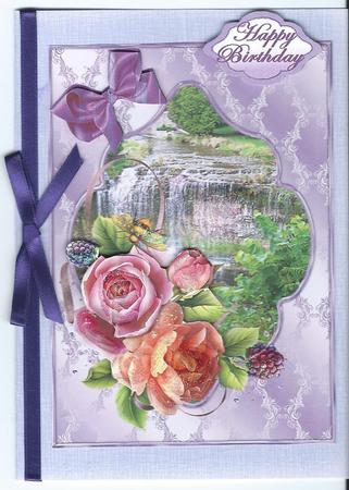English Roses and Waterfall by Christine Easey