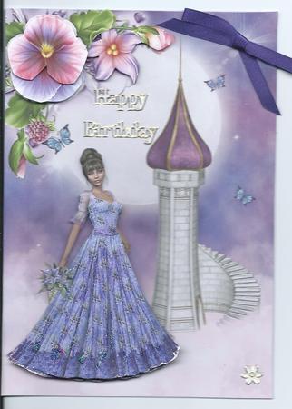 Lavender Princess and Her Castle Decoupage by Christine Easey