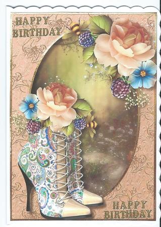 Paisley Boots & Peach Roses Pyramid by Christine Easey