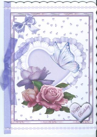 Lilac Heart with Roses by Christine Easey