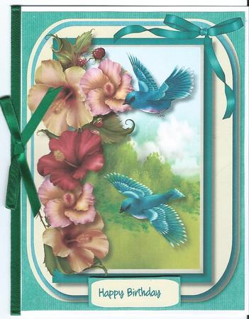Beautiful Birds and Hibiscus . by Christine Easey