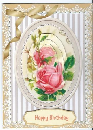 Lovely Vintage Roses and Fine Lace , ( Pyramid ) by Christine Easey