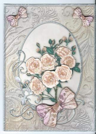 Peach Opalescent Bouquet Decoupage by Christine Easey