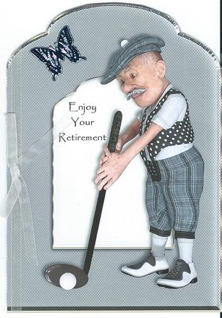 Golfing Retirement Scalloped Top Quick Card by Christine Easey