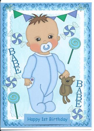 Happy 1st Birthday Baby Boy by Christine Easey