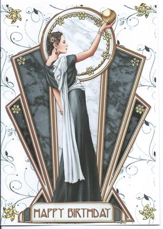 Pandore Art Deco Shaped Panels (black) by Christine Easey