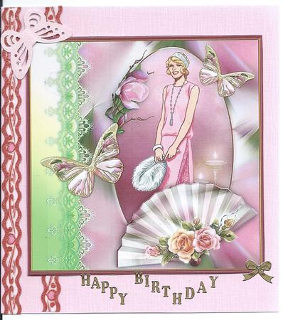 Elegant Lady with Roses and Fan by Christine Easey