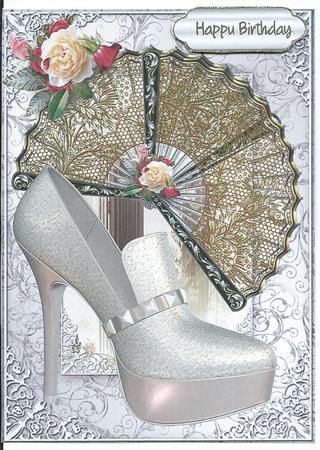Lovely Gold Fans with Stunning Silver Shoes  by Christine Easey