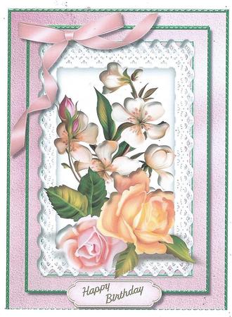 A4 Beautiful Roses and Apple Blossom . by Christine Easey