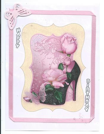 Floral Female Greeting Card, Bracket Shape Kit by Christine Easey