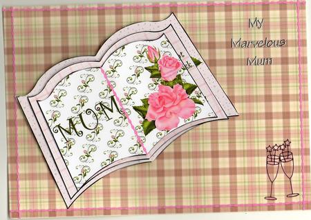 Mum Roses Birthday Book Sheet by Christine Easey