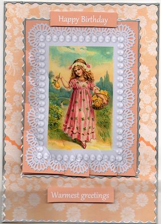 Flower Girl Lace Framed with Pearls by Christine Easey