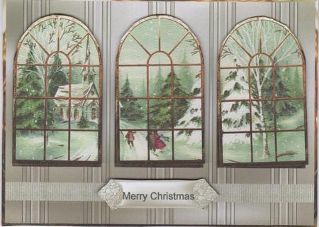 Going to Church at Christmas, Window View by Christine Easey