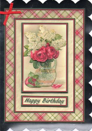 Vase of Red Roses Quick Card by Christine Easey