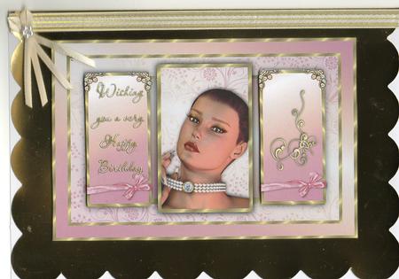 Apricot Pink Elegance Birthday Card by Christine Easey