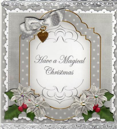 Silver Poinsettia Magic of Christmas Fancy 7in Topper by Christine Easey